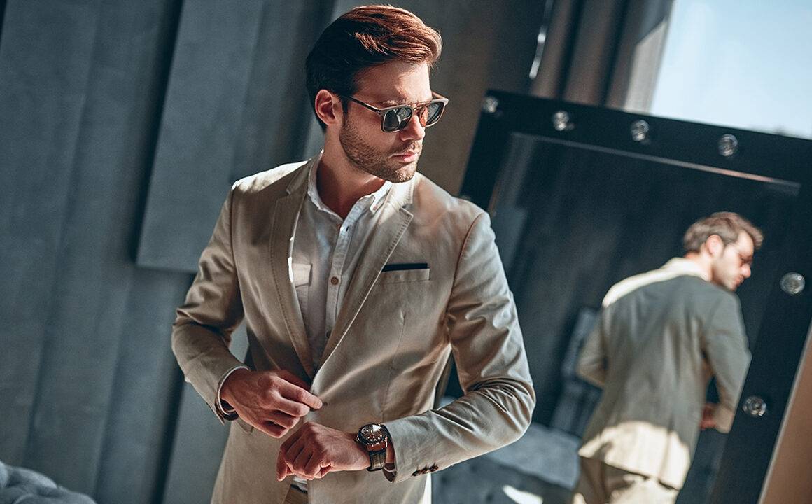 stylish man at home